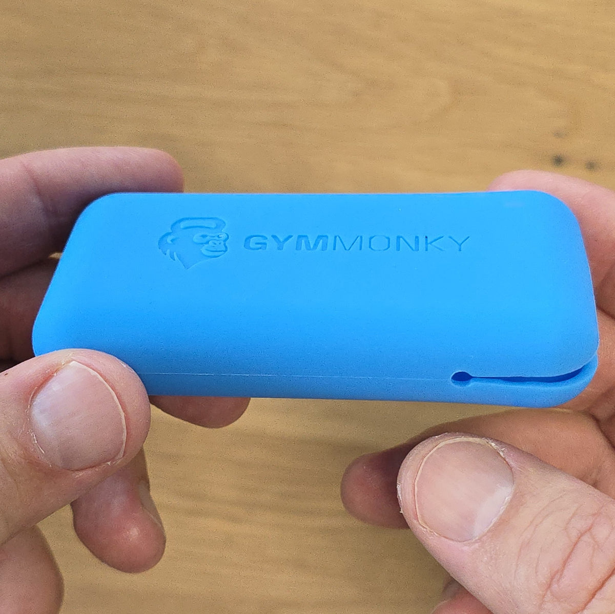 Blue GYMMONKY Towel Clip Case protecting the Magnetic Towel Clip as an accessory for the gym bag and gym.