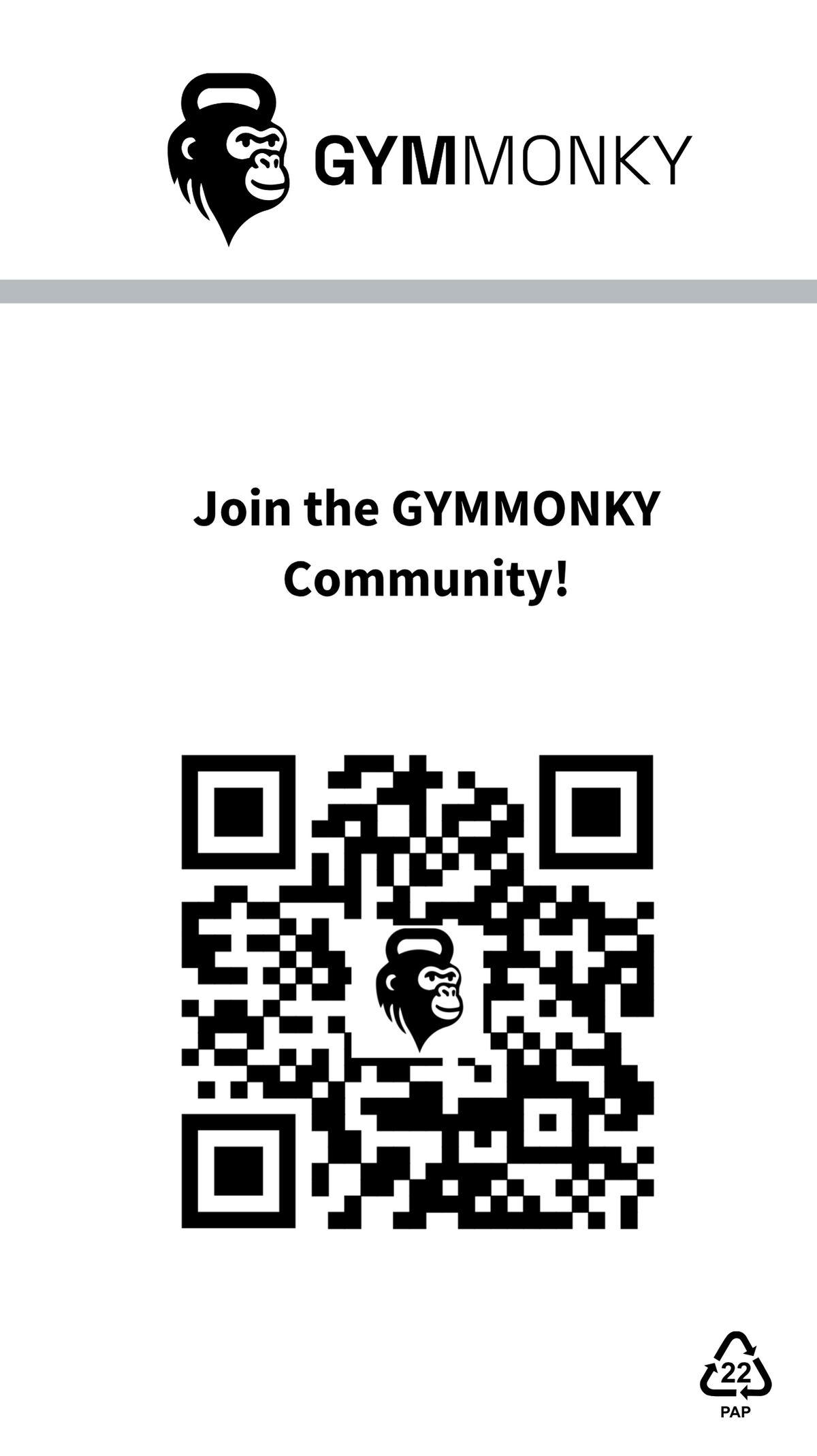 GYMMONKY Magnetic Towel Clip – GYMMONKY Community – QR-Code und Verpackungs-Recyclingkennzeichnung.
